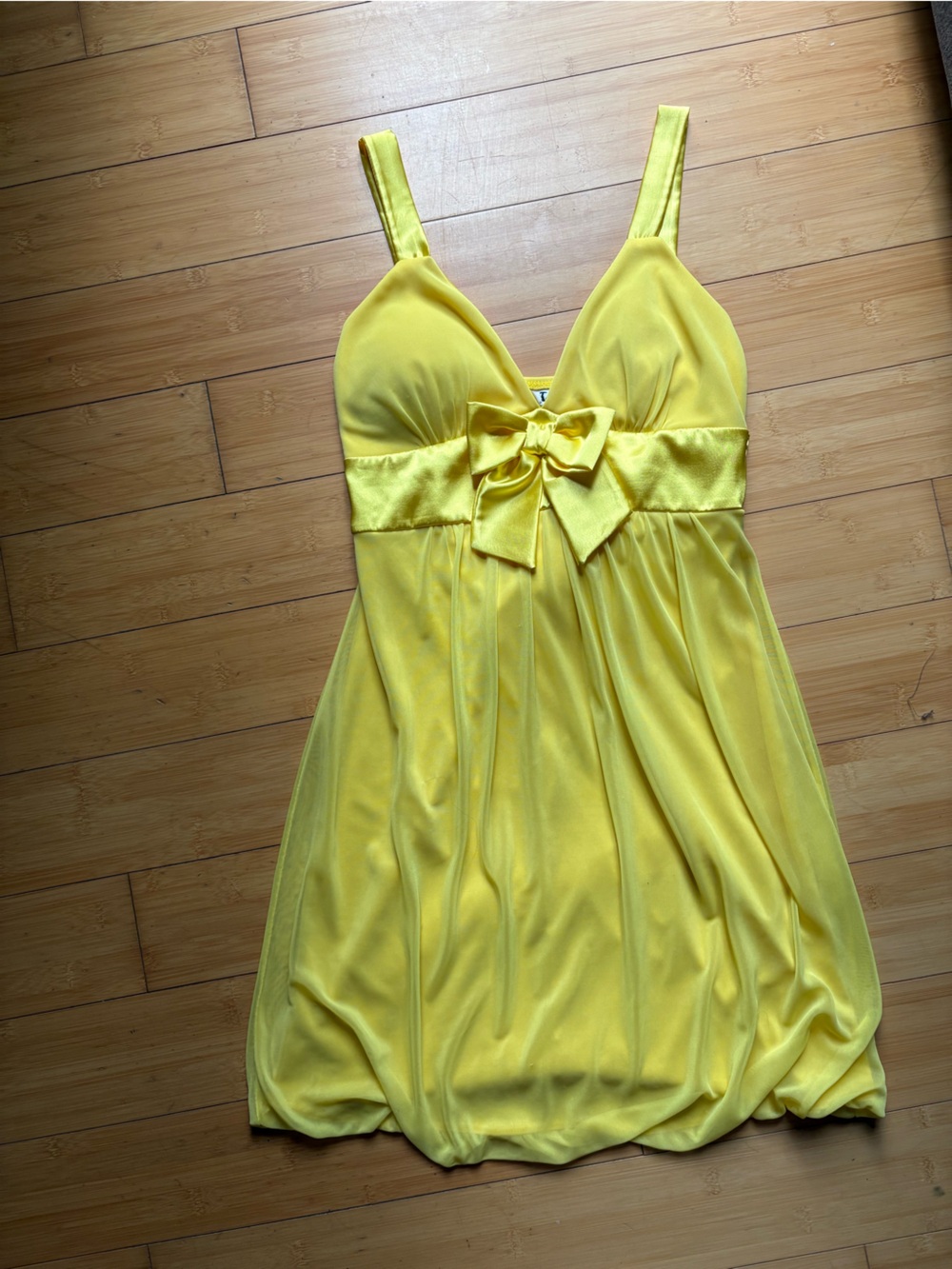 Taboo Bright Yellow Bow-Front Dress